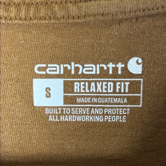 Carhartt Men's Relaxed Fit Tan Short Sleeve Pocket Tee - Picture 2 of 6